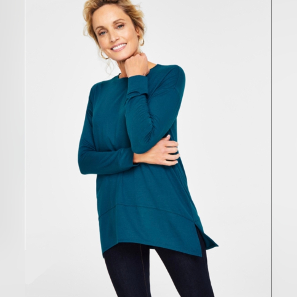 Teal Long Sleeve Women's Tunic